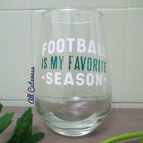 Football Season Stemless Wine Glass - Picture 1 of 2